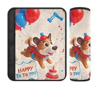 Cartoon Happy Corgis Dog Cake car seat Pads for Straps,Stop seat Belt Cutting into Neck,seat Belt Belt for Women for Truck Backpack Most Cars Protector para cinturón de carro 2 Pack