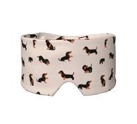 Cartoon Happy Dachshund Pattern, Full Eye Covers Light Blocking Eye Mask Sleep Eye and Ear Muffs