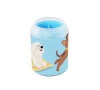 Cartoon Happy Dogs Portable Paw Cleaner Cup Silicone Brush Soft Pets Feet Cleaning Kit for Small Medium Dogs & Cat Breeds