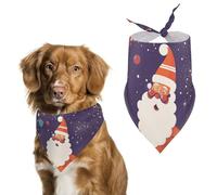 Cartoon Happy Santa Claus Dog Bandana Triangle Dog Scarf Washable Polyester Dog Bibs Cute Pet Bandana for Medium Large Dogs Puppy and Cats