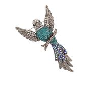 Cartoon Hawks Brooch Vintage Inspired Design Glittering Crystal Accent Sturdy Fashion Accessory For Outfit Decoration Versatile Vintage Hawks Coat Accessory