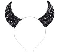 Cartoon Headbands Black Devil Cool Hair Hoop Feather Horn Stage Hairband