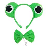 Cartoon Headbands Frog Hair Hoop Bowtie Skirt Halloween Hairband Princess Cartoon Headwear Bowtie Set