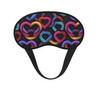 Cartoon Heart Formed Printed Sleep Black Edge Eye Mask, with Good Shading Effect, is an Ideal Choice for Travel, Meditation, Etc