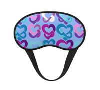 Cartoon Heart Formed Printed Sleep Black Edge Eye Mask, with Good Shading Effect, is an Ideal Choice for Travel, Meditation, Etc