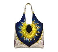 Cartoon heart sun Printed Canvas Bag Women's Fashion Shoulder Tote Bag Lightweight Shopping Bag
