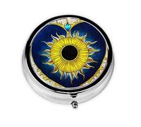 Cartoon Heart Sun Round Pill boxï¼ŒPill Boxï¼Œ Portable On-The-Go Pocket Pharmacy,