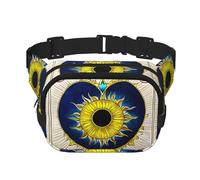 Cartoon heart sun Square Double Layer Waist Bag Belt - Unisex Everywhere Fanny Pack Purse for Running, Travel, Hiking, Fitness, Black, One Size