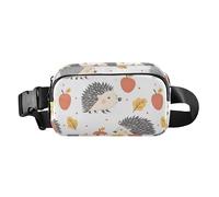Cartoon Hedgehog and Apple Fanny Pack for Women Men, Bumbag Crossbody Waist Packs with Adjustable Strap Belt Bag for Travel Workout Hiking