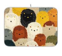 Cartoon Hedgehog Colorful Cute Reusable Dish mat 18x24 Rectangle Large Kitchen Drainer mat Decorative Home Decor Essentials