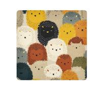 cartoon hedgehog colorful cute Self-Adhesive Travel Cosmetic Bag Cloth Travel Toiletry Organizer Wrap Camera Lens Cloth Wrapper Organizer Bags For Women Size 21.7x21.7in