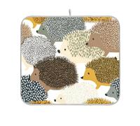 Cartoon Hedgehog Cute Colorful Dish mat Reusable Rectangle Small Dish drainers mats for Kitchen Counter 16x18 Easy Clean Decorative Home Decor Essentials