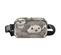 Cartoon Hedgehog Gray Fashion Waist Bag Fanny Pack for Men Women Water Resistant Croose Body Purse with Adjustable Strap for Shopping Sports Work, cartoon Hedgehog Gray, One Size