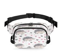 Cartoon Hedgehog Love Heart Fanny Pack Waterproof Belt Bag Crossbody Bags for Women Men Holiday Gifts