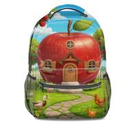 Cartoon Hedgehog Print Kids Backpack, Fun Plant Fairy Tale Garden Style Bookbag, 3D Printed Rucksack for Boys and Girls Travel (print 2)