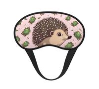 Cartoon Hedgehog Sleep Mask for Side Sleeper Soft Breathable Sleeping Eye Mask Blackout Silk Eye Sleep Shade Cover with Elastic Strap Night Blindfold for Women Men Travel Nap