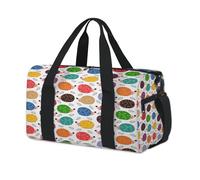 Cartoon Hedgehog Sport Duffel Bags for Kids Girls Boys Women Men Colorful Hedgehog Overnight Weekender Travel Bag Tote Carry Gym Casual Duffel Bags