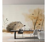 Cartoon Hedgehog Wallpaper - Kids Cute Animal Wall Mural 300x210 cm (W x H), Non-Woven Photo Wallpaper Mural for Bedroom, Living Room, Hallway, Home Decor Y&W5