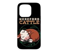 Cartoon Hereford Cattle Farm Animal Lover Cute Cows Case for iPhone 15 Pro