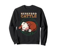 Cartoon Hereford Cattle Farm Animal Lover Cute Cows Sweatshirt