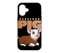 Cartoon Hereford Pig Farm Animal Lover Cute Pigs Case for iPhone 16