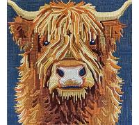 Cartoon Highland Cow DIY Latch Hook Kits Mini Rug for Kids Easy for Beginners Crochet Yarn Embroidery Carpet Floor Decor 30x30cm