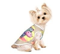 Cartoon Hippo Print Dog Shirt Summer Pet T-Shirts Stretchy Cats Dogs Tee Shirt Sleeveless Tank Top Dog Vest