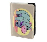 Cartoon Hippo print Passport Cover, Passport Holder Cover Wallet Passport Wallet Case for Cards and Documents