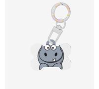 Cartoon Hippo Printing Cute Acrylic Dogs Tag Double Side Bone Shap Id Tags with Keychain for Pet Crafts Decorations