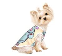 Cartoon Hippos print Dog Shirts for Small Dogs Stretchy T-Shirts Lightweight Tank Top Sleeveless Striped Vest