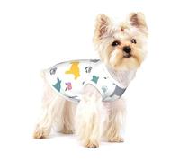Cartoon Horse And Flower Pattern,Cotton Sleeveless Pet T-Shirt Soft Stretchy Puppy Breathable Vest,S
