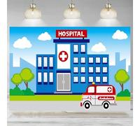 Cartoon Hospital Photography Backdrop Ambulance Medical Background Nursing School Nurse Graduation Doctor Banner Decoration 350x230cm