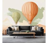 Cartoon Hot Air Balloon Camel Photo Wallpaper 250 x 175 cm Non-Woven Murals Wall Art Wallpaper, White Living Room Home Wall murals Suitable for Children's Room