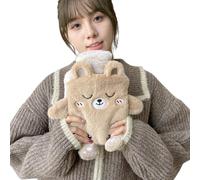 Cartoon Hot Water Bag with Plush Cover - 750ML Hand Warmer Foot Heating Pad, Cold & Hot Therapy, Removable Washable PVC Hot Water Bottle for Hands, Feet, Belly, Waist & Bed Warmer