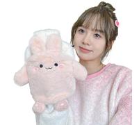 Cartoon Hot Water Bag with Plush Cover - 750ML Hand Warmer Foot Heating Pad, Cold & Hot Therapy, Removable Washable PVC Hot Water Bottle for Hands, Feet, Belly, Waist & Bed Warmer