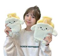 Cartoon Hot Water Bag with Plush Cover - 750ML Hand Warmer Foot Heating Pad, Cold & Hot Therapy, Removable Washable PVC Hot Water Bottle for Hands, Feet, Belly, Waist & Bed Warmer