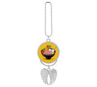 Cartoon Hotpot Doodle Car Hanging Ornament Rear View Mirror Pendant Lucky Presents Hanging Ornament Funny Car Pendant for Office Auto Home Decoration Silver-style