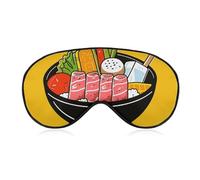 Cartoon Hotpot Doodle Sleeping Mask, Light Blocking Eye Mask, Comfortable and Soft, Eye Cover with Elastic Band, Suitable for Men and Women, Suitable for Travel/Sleeping