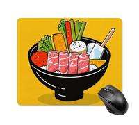 Cartoon Hotpot Doodle Square Mouse Pad Portable Computer Mousepad with Non-Slip Rubber Base 18 * 22cm Ultra-Thin Gaming Mouse Mat for Computer Laptop Office Desk Accessories