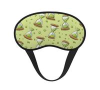 Cartoon Hourglass Printed Sleep Black Edge Eye Mask, with Good Shading Effect, is an Ideal Choice for Travel, Meditation, Etc