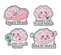 Cartoon Human Brain Brooch Pin 4 Pcs Brain Mental Health Matters Lapel Pin Body Lapel Pin Metal Badge Jewelry Gift for Kids