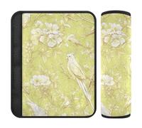 Cartoon Hyacinth Macaw Light Green 2 pcs Padded Seatbelt Strap Cover, Protects Your Neck and Shoulders, Covers for seat Belts for Van Airplane SUV 10x7.7 in forro para cinturon de