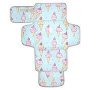 Cartoon Ice Cream Blue Cute Reusable Baby Pee Pads with Tissue Pocket Baby Portable Changing pad Lightweight & Foldable Changing Station