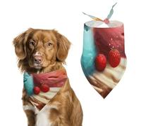 Cartoon Ice Cream Dog Bandana Triangle Dog Scarf Washable Polyester Dog Bibs Cute Pet Bandana for Medium Large Dogs Puppy and Cats