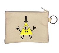 Cartoon Illuminati Pyramid Key Chain Coin Purse Beige