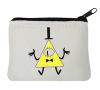 Cartoon Illuminati Pyramid Neoprene Coin Purse Pouch 10x11cm White