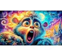 Cartoon image mixed graffiti 1000 Pc Recycled Paper Puzzle - Impossible Hard Challenging Game for Adults Home Activity 38x26/1000pcs