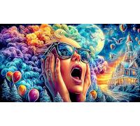 Cartoon-image-mixed-graffiti 1000 Piece Adult Jigsaws Fun Present & Activity for Home Educational Game Challenge Challenging Puzzles for Women, Gifts for Men 38x26/1000pcs