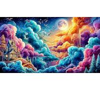 Cartoon-image-mixed-graffiti 1000 Piece Challenging Puzzles Puzzle for Adults Recycled Paper Fun and Challenging Family Game for Relaxation, Creativity & Gift Giving 38x52/1000pcs