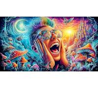 Cartoon-image-mixed-graffiti 1000 Piece Educational Game Decompression Puzzle Recycled Paper Fun Present & Activity for Home for Wall Decoration and Gifts 38x26/1000pcs